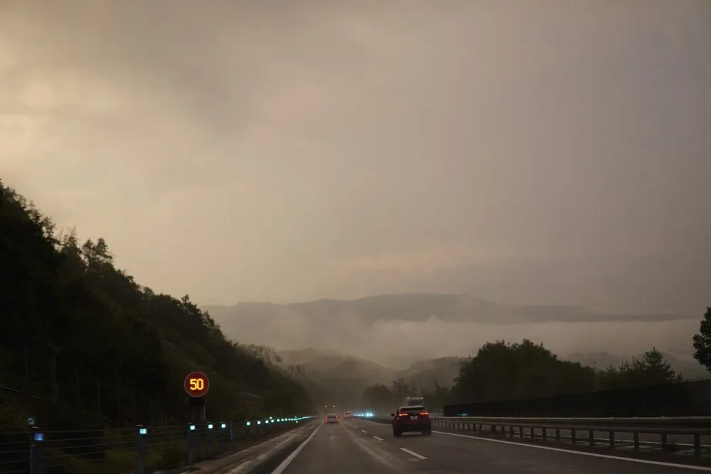 雨上がりの独特な景色